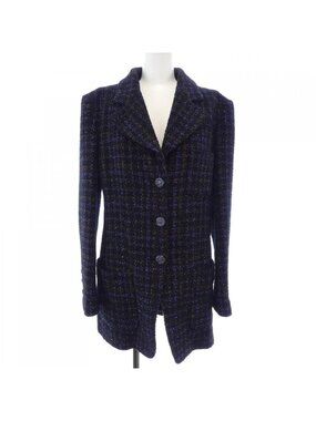 Chanel Jacket Navy 36 Lame Feel